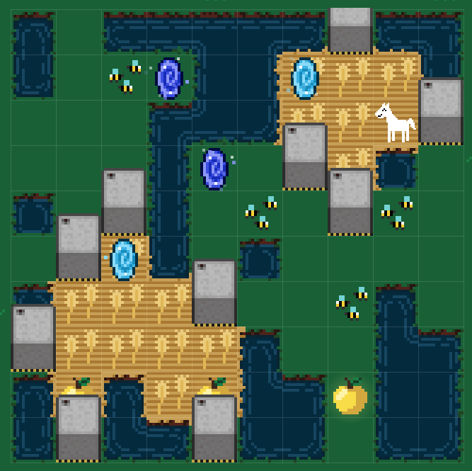 Example of an enclosed horse puzzle