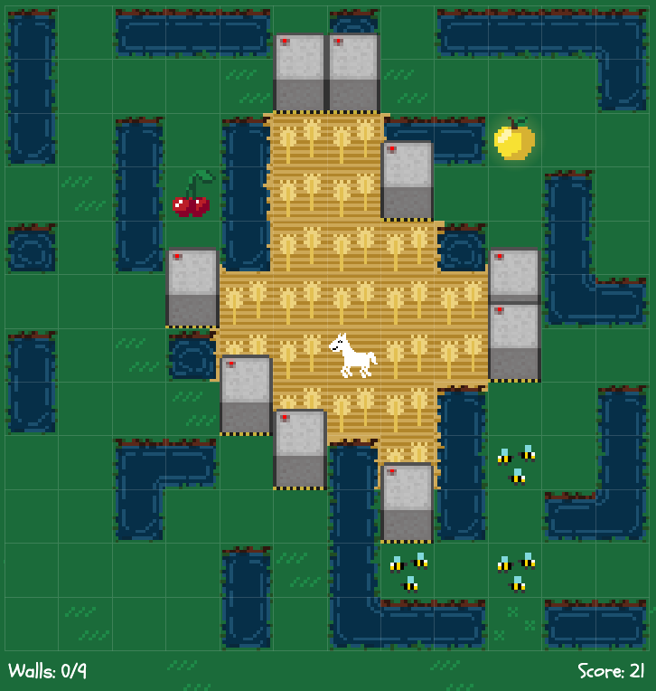 A basic enclosure around the horse